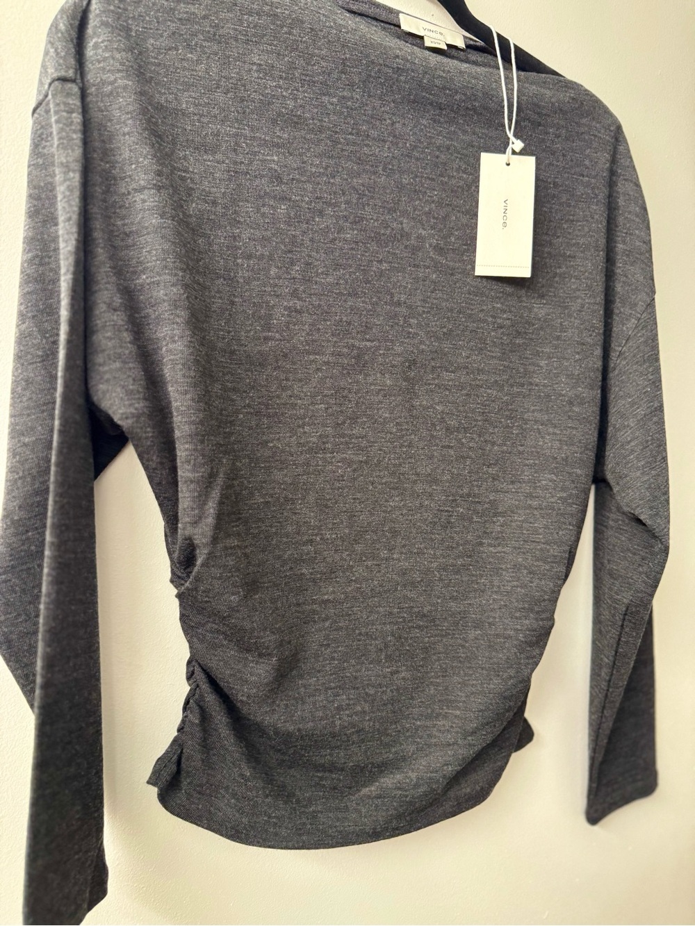 Vince Charcoal Gray Long-Sleeve Knit Top - Picture 3 of 8